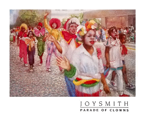 Framed Parade of Clowns by Brenda Joysmith | 24 x 30