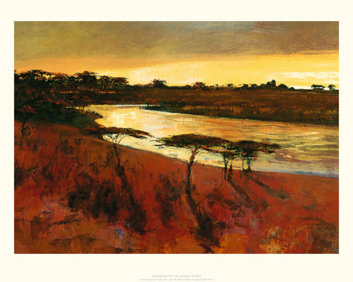 Meandering River Art Print by Jonathan Sanders - Serene Landscape Wall Decor 15.7 x 19.7
