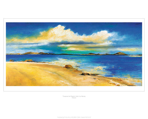 Towards The Eastern Isle by Wendy French - Abstract Coastal Art Print for Modern Home Decor 15.7 x 19.7