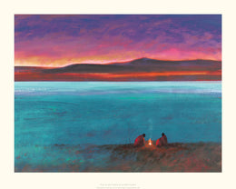 Dusk At Lake Turkhana Art Print by Jonathan Sanders - Abstract Landscape Wall Decor 15.7 x 19.7