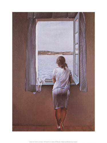 Salvador Dali Figure at Window Art Print - 24x18 " Surrealist Wall Decor
