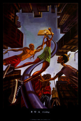 Rising by Justin Bua Art Print - Dynamic Urban Wall Art Décor 35x24