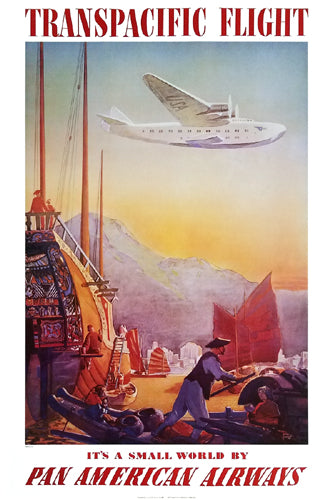 China Clipper Art Print by Paul George Lawler - Vintage Aviation Wall Art Décor 36x24