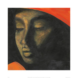 Over Her Shoulder by Michelle Buhl-Nielsen - Square Abstract Wall Art Print 19.7 x 19.7