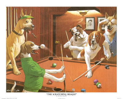 The Scratching Beagle by Arthur Sarnoff Wall Art Décor 16 x 20 Art Print