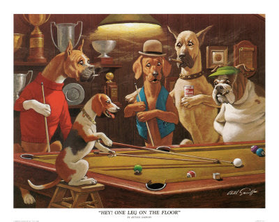 Hey! One Leg on the Floor by Arthur Sarnoff Wall Art Décor 16 x 20 Art Print
