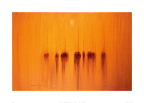 Morning Glow Art Print by Terence Gilbert - Abstract Landscape Wall Decor 19.7 x 27 inches