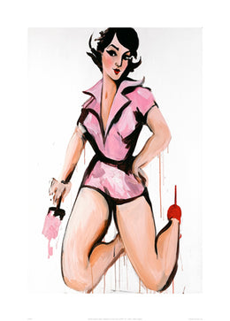 Pink Painter by Kate Marshall - Abstract Art Print, 27.6 x 19 Wall Decor