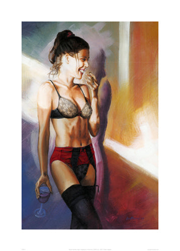 Jess Laugh by Carl BouMansour Art Print - Modern Portrait Wall Decor 27.6 x [Dimension]