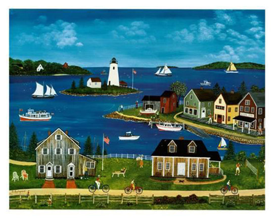 A Cove in Summer by Barbara Appleyard - Coastal Art Print for Home Decor 24x29