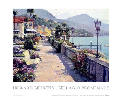 Bellagio Promenade Small by Howard Behrens - Italian Lake Como Wall Art Print, 11x14 Inch