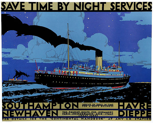Lithograph Save Time by Night by Kenneth Shoesmith Wall Art Décor 24 1/2 x 30 1/2 Art Print