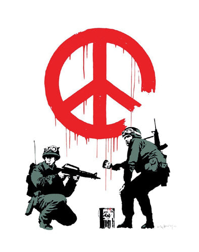 Framed Peace Soldiers by Banksy | 14 x 11