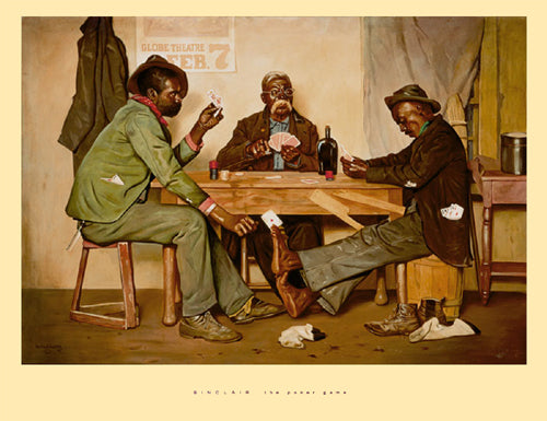 The Poker Game Art Print by Irving Sinclair | Classic Wall Art Decor 20x26