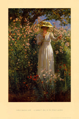 A Summer's Day in the Flower Garden Art Print by Robert Payton Reid - 36x24 " Wall Decor