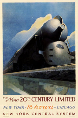 The New 20th Century Limited by Leslie Ragan - Vintage Train Art Print 36x24