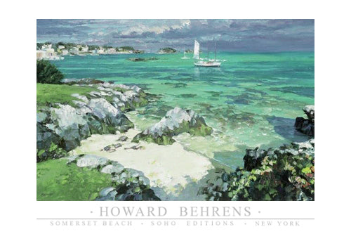 Somerset Beach Art Print by Howard Behrens - Coastal Wall Decor 24x36 Inches