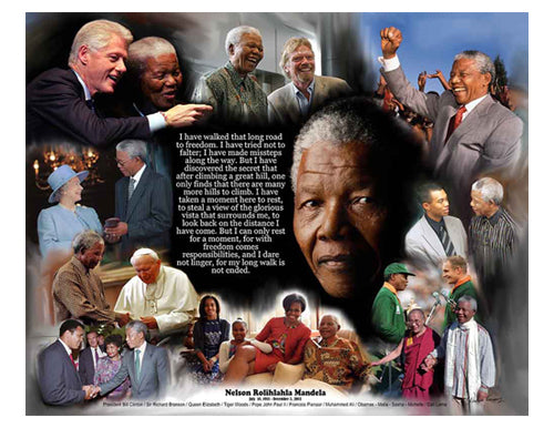 Framed Nelson Mandela by Wishum Gregory | 8 ½ x 11