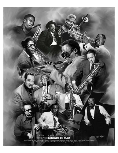 Framed Legends of Jazz by Wishum Gregory | 11 x 8 ½