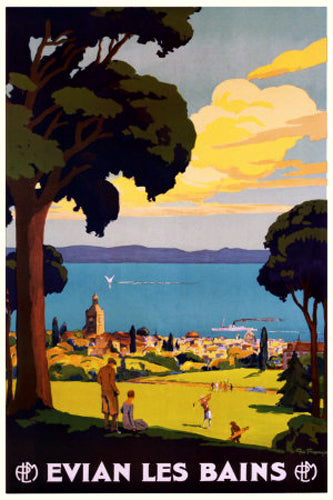 Framed Evian Les Bains by Geo Francois | 36 x 24