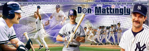 Framed Don Mattingly Photoramic 12 x 36