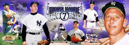 Framed Mickey Mantle Photoramic 12 x 36