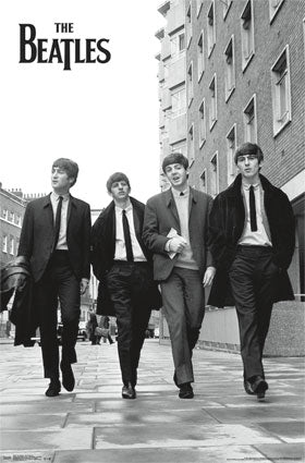 Framed The Beatles: Walking Down Street 34 x 22 3/8