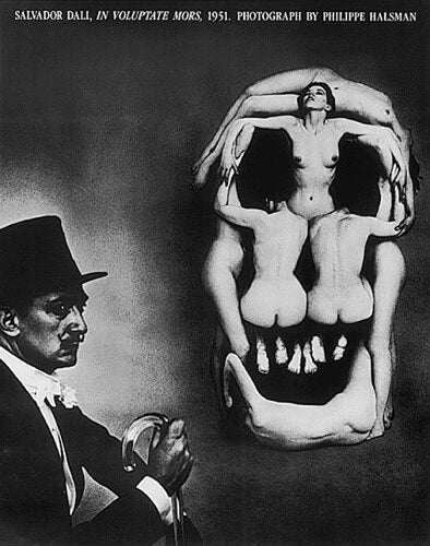 Framed Salvador Dali, In Voluptate Mors, 1951 by Philippe Halsman