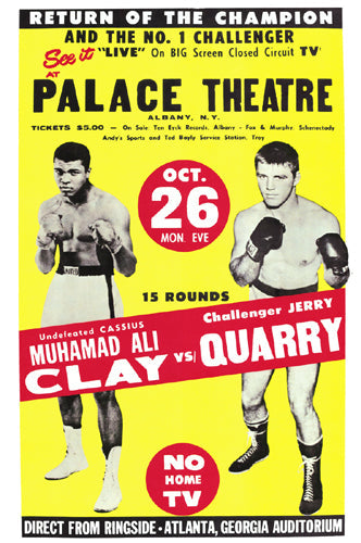 Framed Muhammad Ali vs. Jerry Quarry, 1970 18 1/8 x 12