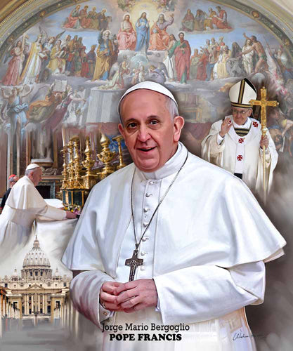 Framed Pope Francis I by Wishum Gregory | 24 x 20