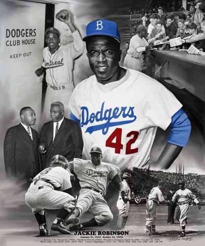 Framed Jackie Robinson by Wishum Gregory | 24 x 20