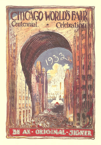 Framed Chicago World's Fair 1933 Centennial Celebration 