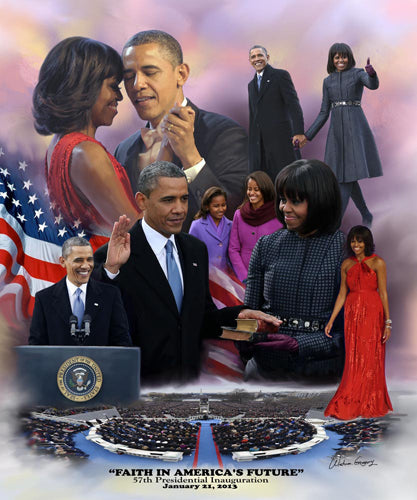Framed Faith in America's Future: 2013 Obama Inauguration by Wishum Gregory