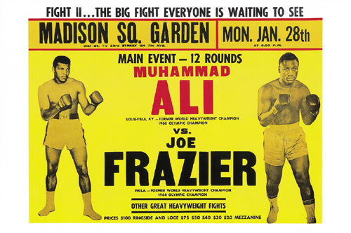 Framed Ali vs. Frazier II Poster, 1974 12 x 18