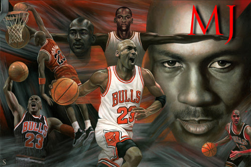 Framed MJ Collage 24 x 36