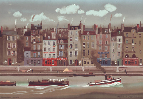 Framed Le Remorqueur by Michel Delacroix | 12 x 17 1/8