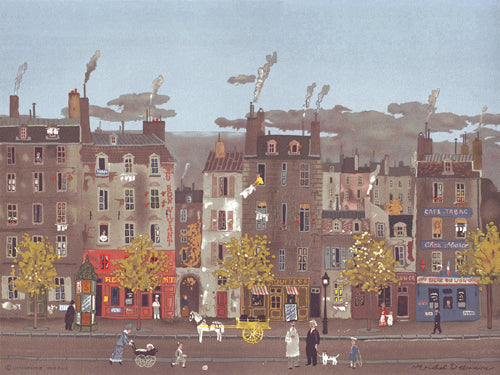 Framed Café Parisienne by Michel Delacroix | 13 x 17 1/8