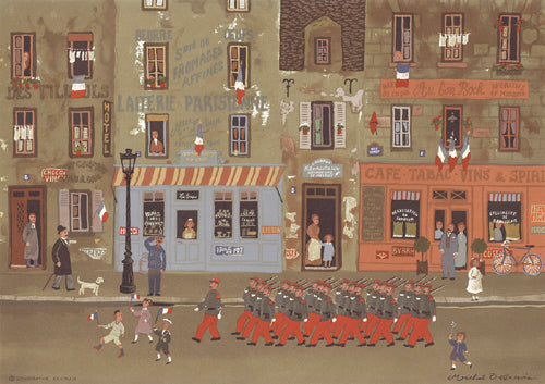 Defile du 14 Juillet by Michel Delacroix - French Impressionist Wall Art Print