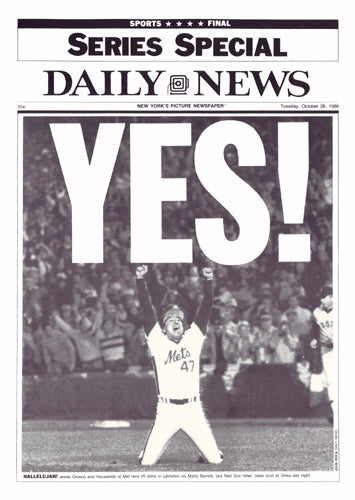 Framed YES! ('86 Mets) by NY Daily News | 15 x 10 1/2