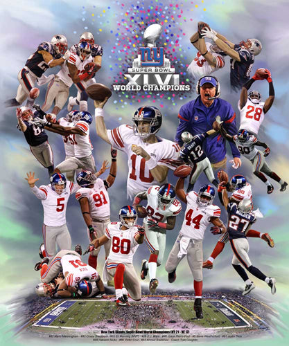 New York Giants Super Bowl Champions Art Print by Wishum Gregory - 24x20 " Wall Décor