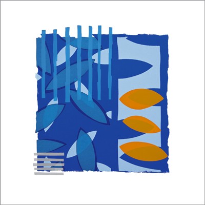 Orange Leaf by Lee Crew Wall Art Décor 15 3/4 x 15 3/4 Art Print