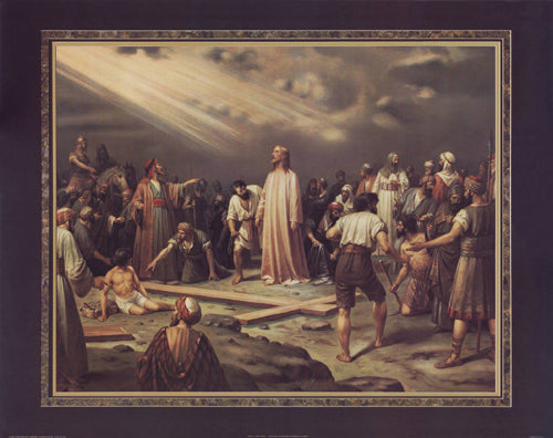Jesus at the Cross by Thomas L. Cathey Collection Wall Art Décor 22 x 28 Art Print
