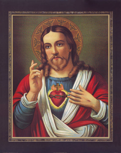 Framed Jesus: Sacred Heart by Thomas L. Cathey Collection | 28 x 22