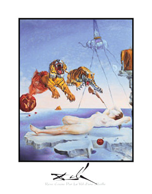 Framed Reve Cause par la Vol d'une Abeille by Salvador Dali