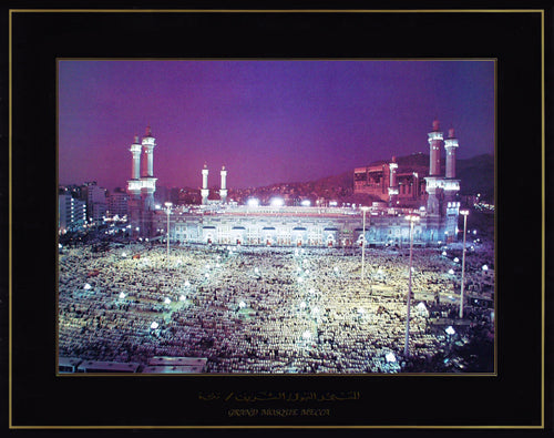 Framed Grand Mosque Mecca by Mehmet Biber | 22 x 28