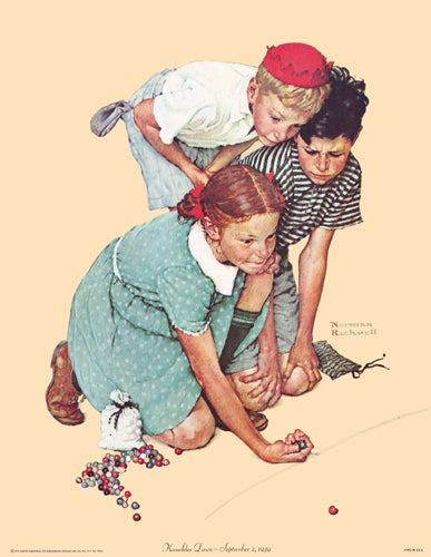 Framed Knuckles Down by Norman Rockwell | 14 x 11