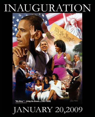 Obama Inauguration: Living the Dream by Wishum Gregory - 20x16 " Wall Art Print