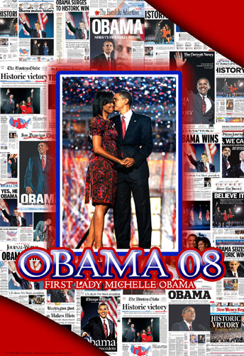 Barack and Michelle Obama Art Print by Tonya Jones - Inspirational Wall Decor 19x13 inch