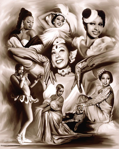 Josephine Baker Brown Sugar Art Print by Wishum Gregory - Iconic Jazz Era Wall Decor 24x20 inches
