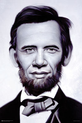 Abraham Obama by Ron English - Iconic 35x23 " Political Pop Art Print